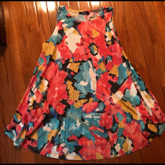 Coral Abstract Print Swing Tunic, Sz XL, NWOT - Picture 2 of 2